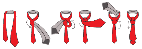 Завязывание галстука. Узел  Универсальный / Полувиндзор